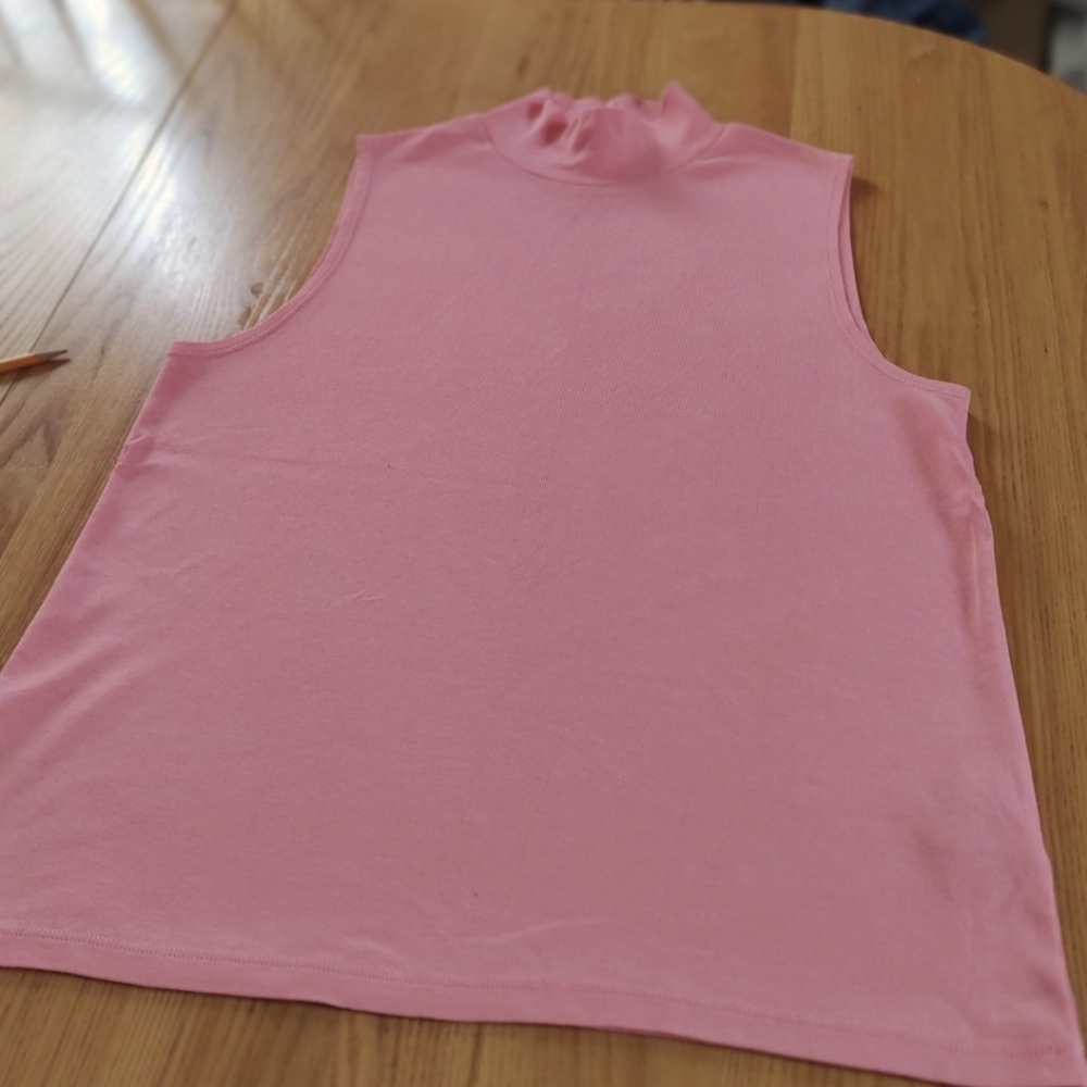 J. Crew Pink Mockneck sleeveless top size L